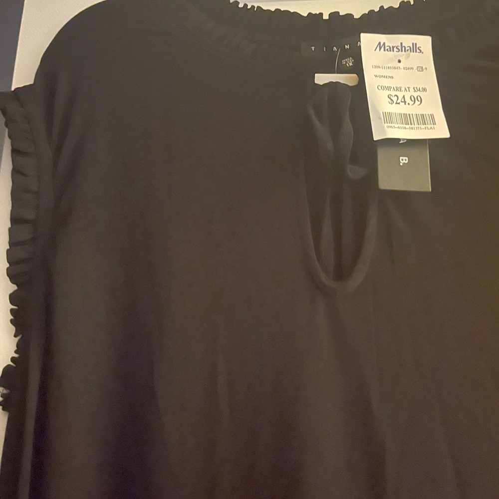 Tiana B. Black Ruffle Sleeve Dress